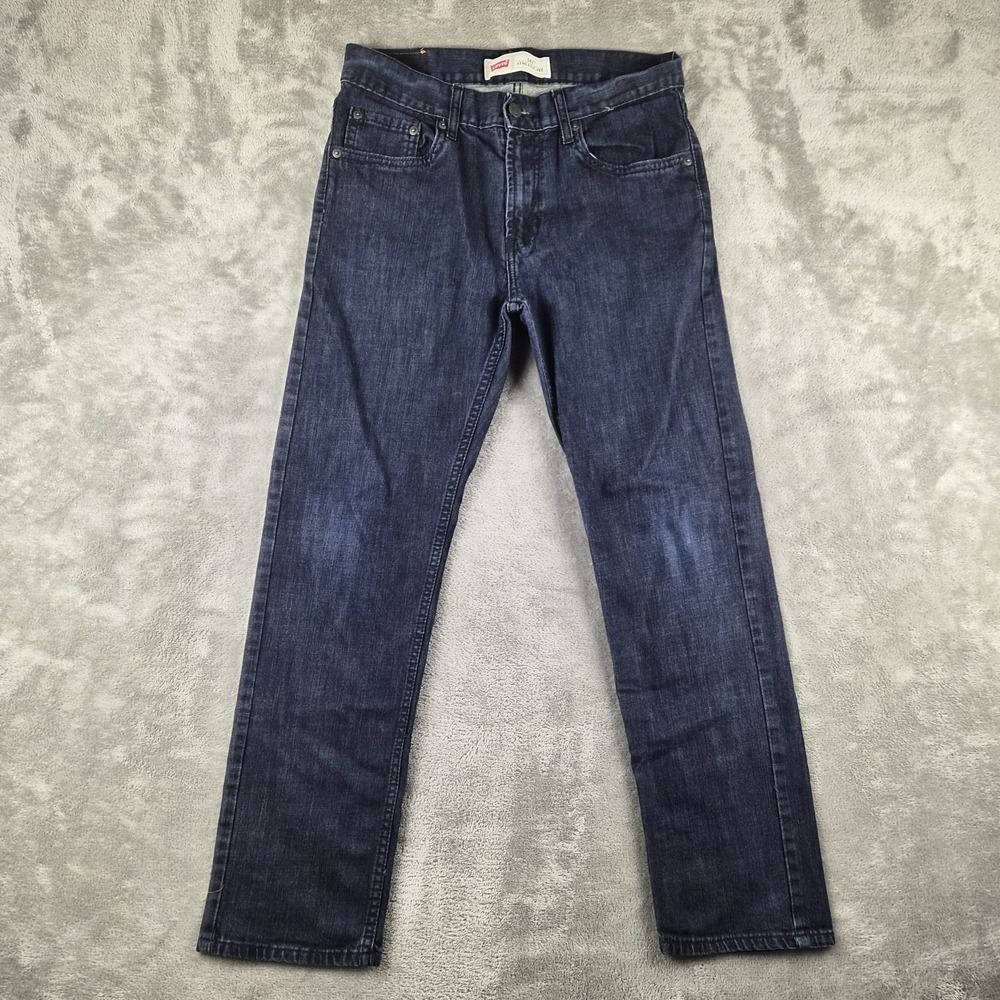 Levis 541 Authentic Fit Jeans 29x27 Blue Denim Stretch Dark Wash Straight Leg